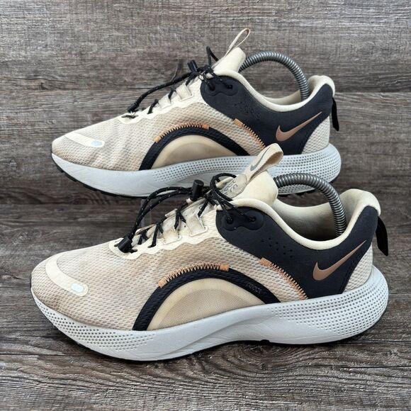 Nike React Escape Run 2 Shoes Women's 9.5 Beige Black DV2283-900 Running - Picture 2 of 8
